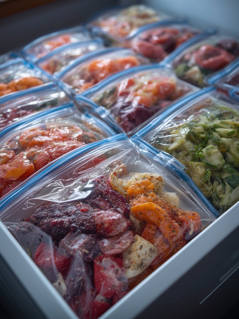 Freezer bags in action