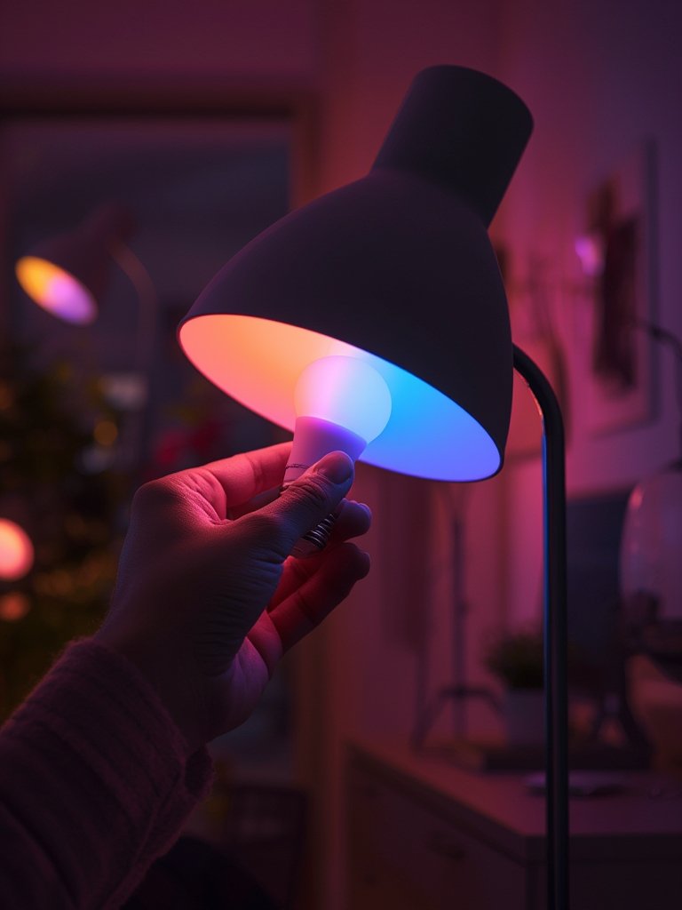smart bulb in action
