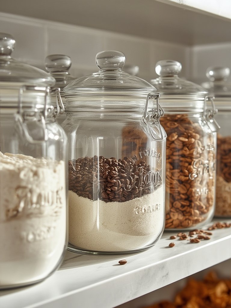 glass jars in action