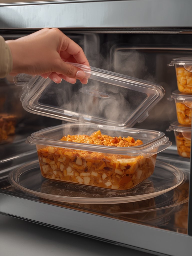 food container in action