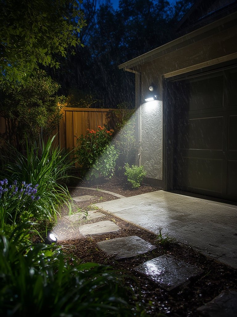 solar floodlights in action