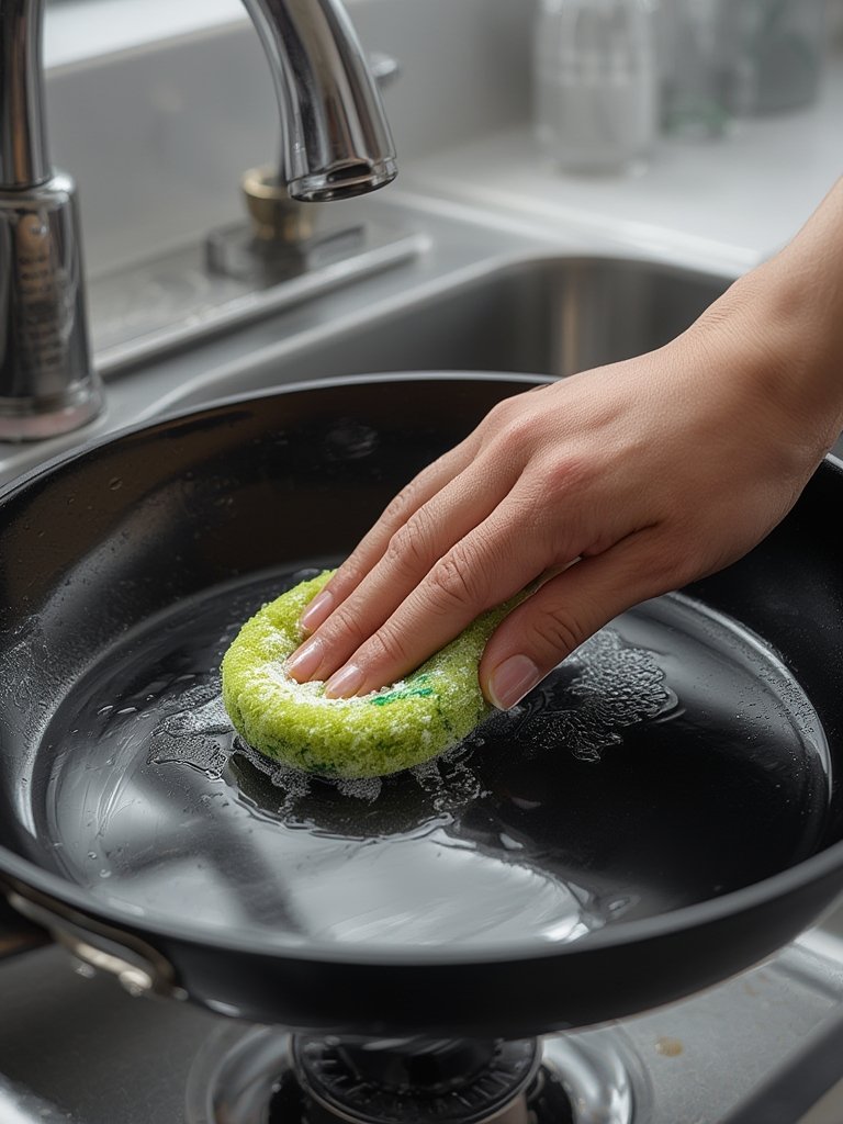 scrub sponge in action