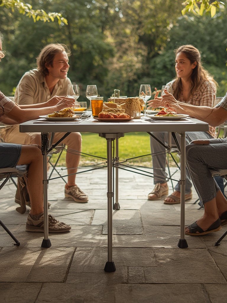 folding table in action
