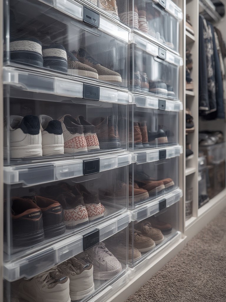 shoe organizers in action