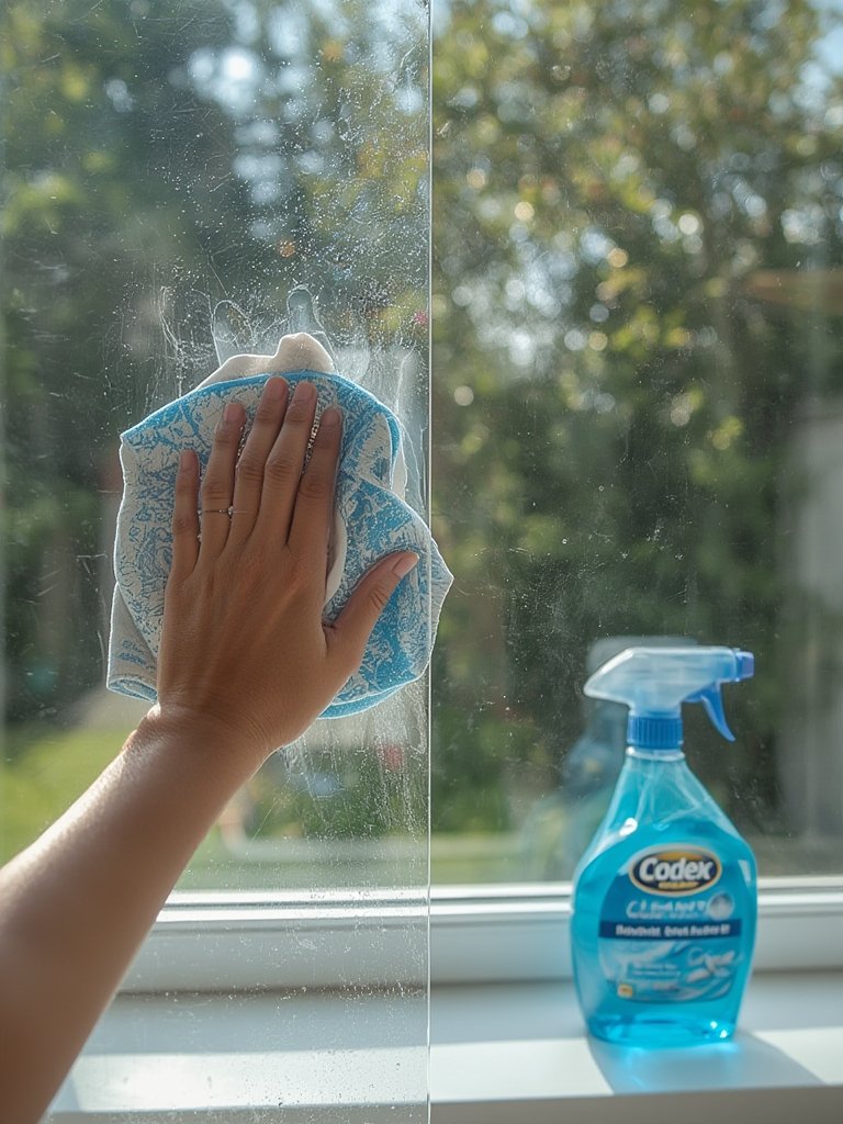glass cleaner in action
