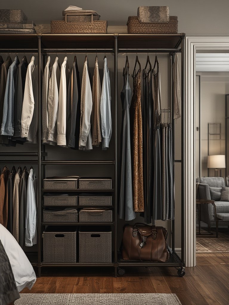 garment rack in action