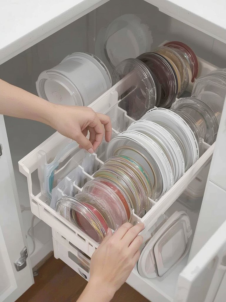 lid organizer in action