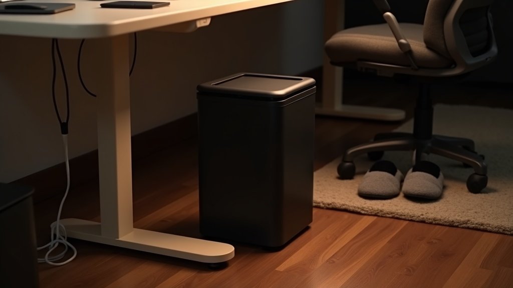 office wastebasket in use