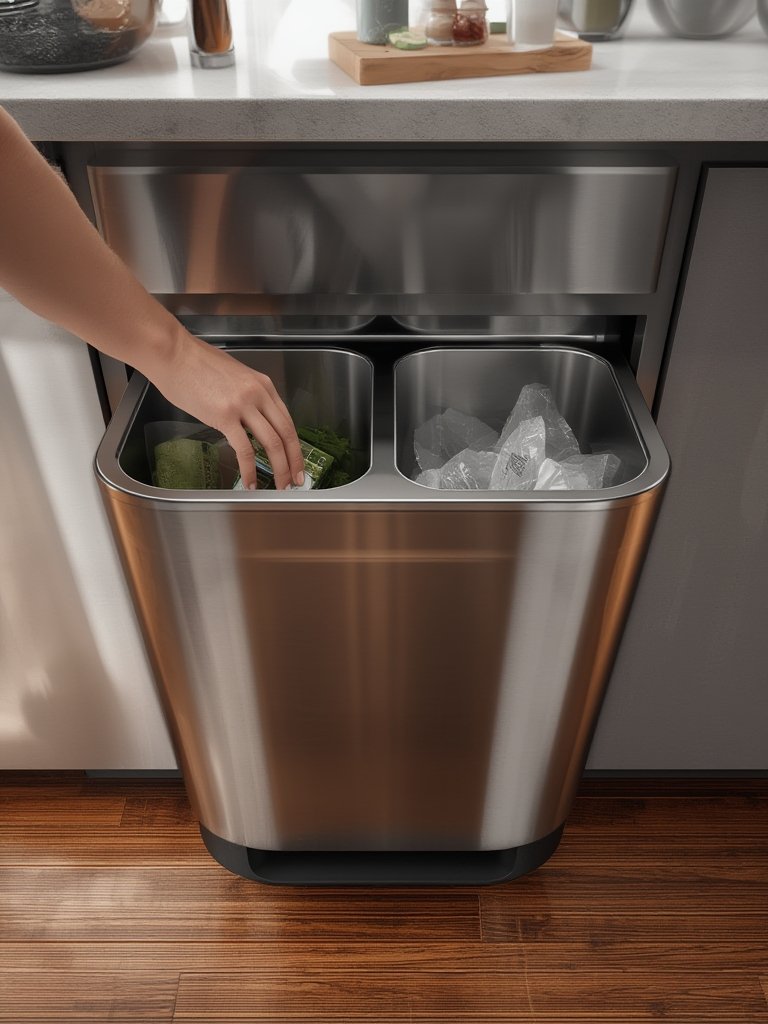 recycling bin in action