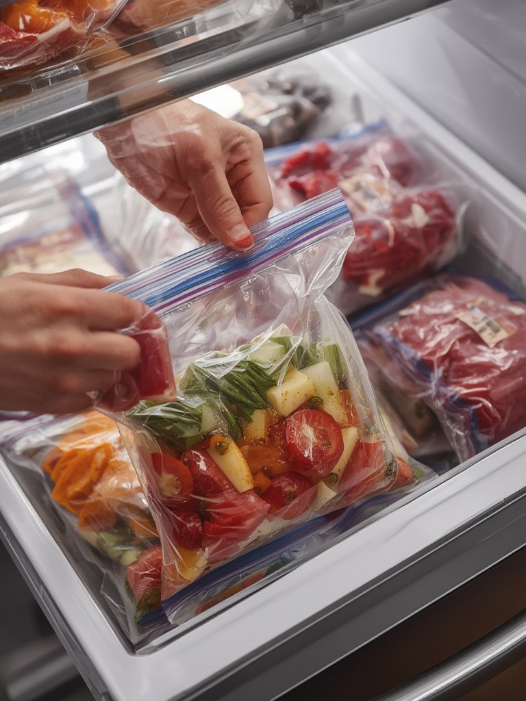 freezer bags in action