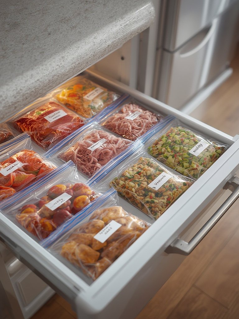 freezer bags in action