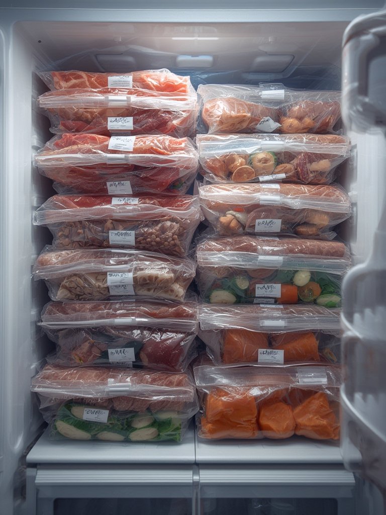 freezer bags in action