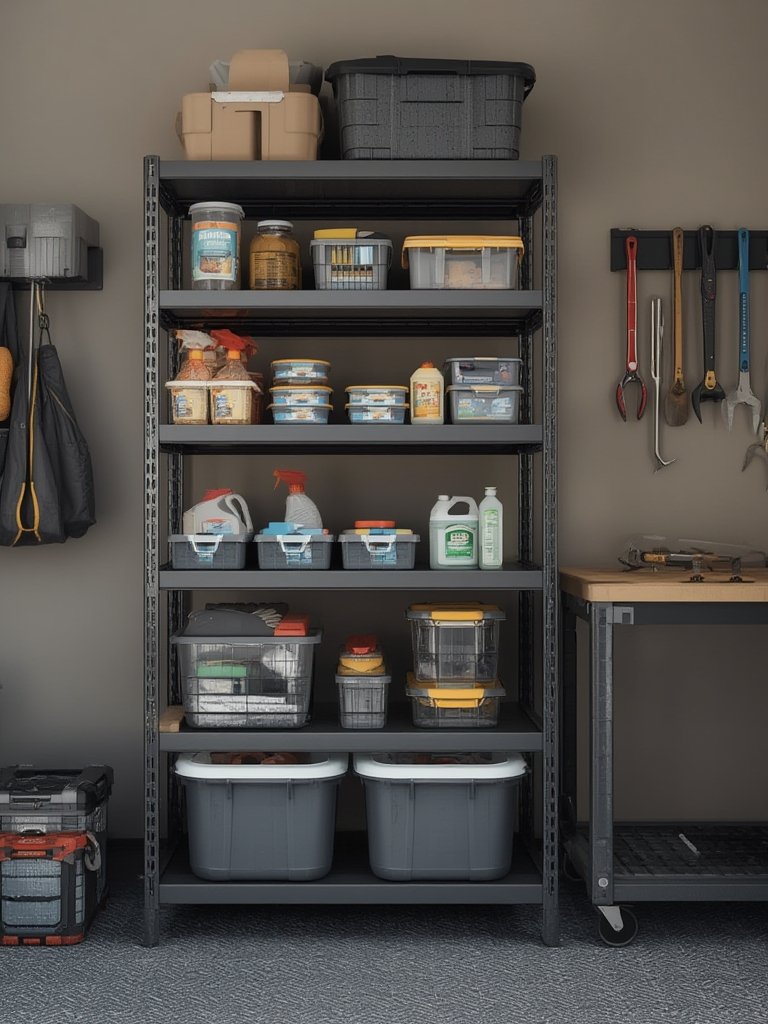 plastic shelves in action