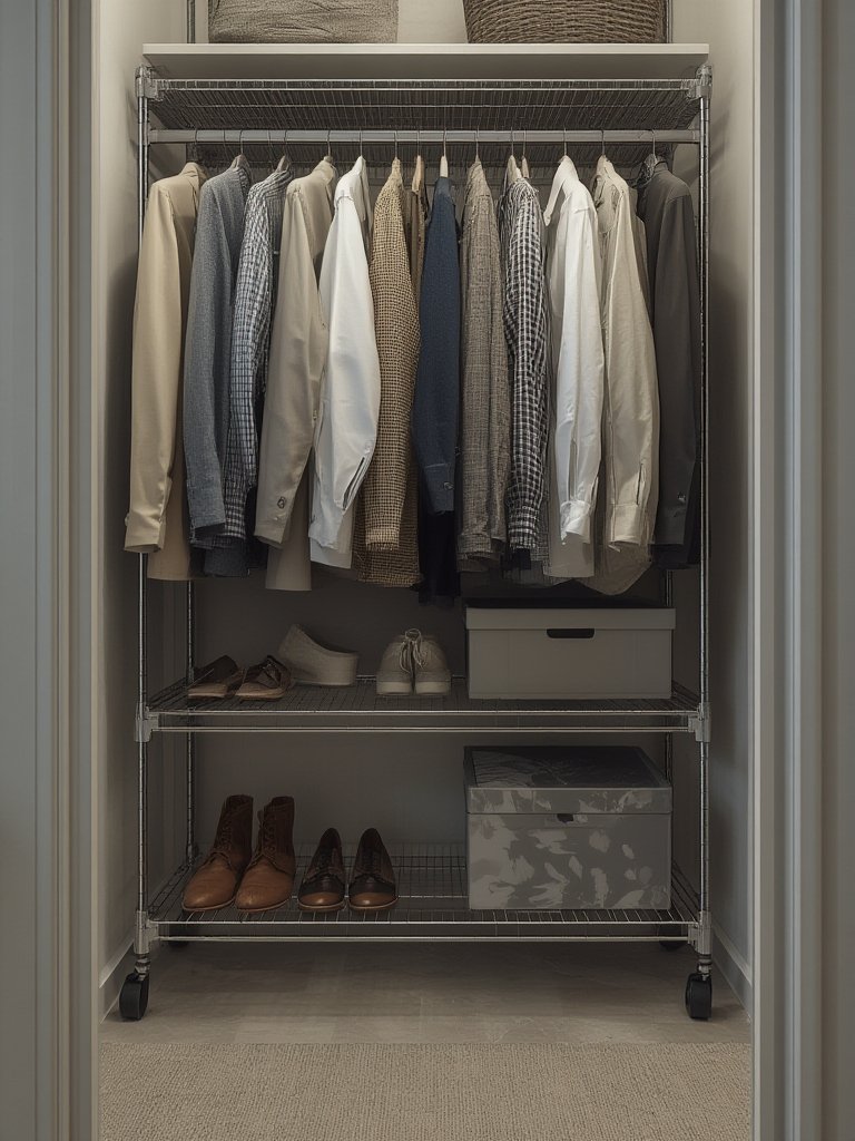 clothes rack in action