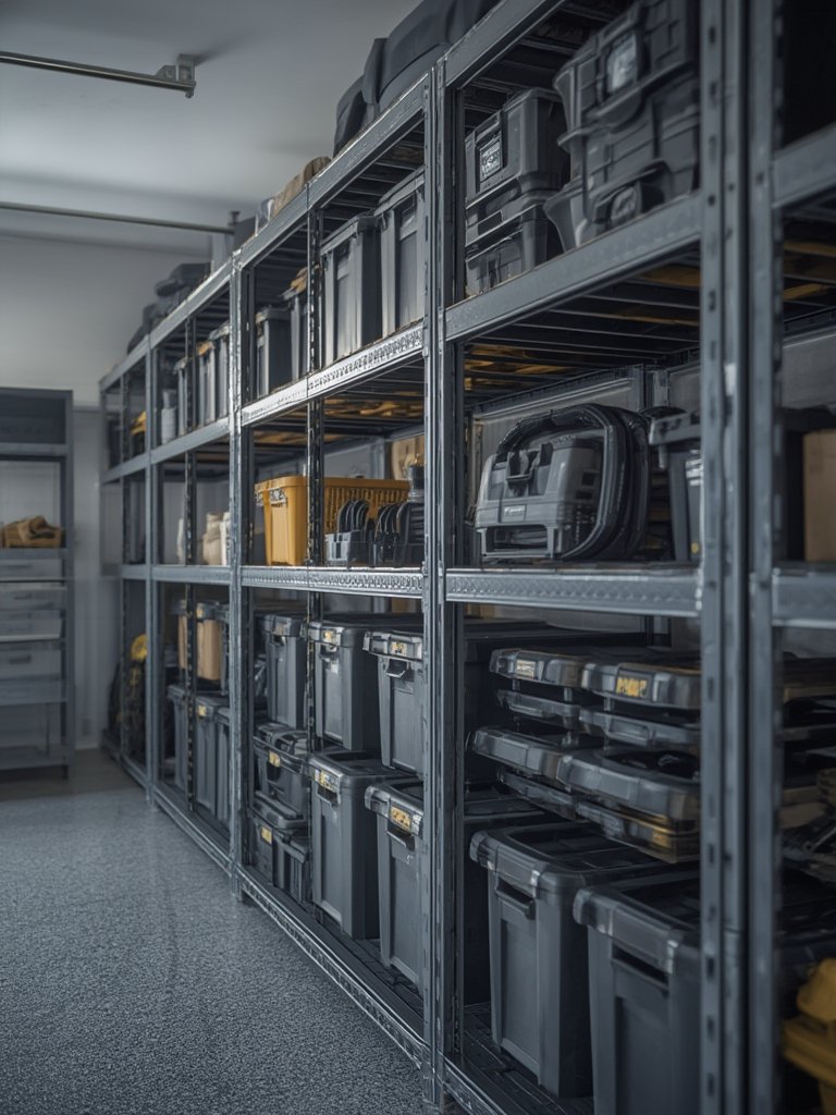 garage shelving in action