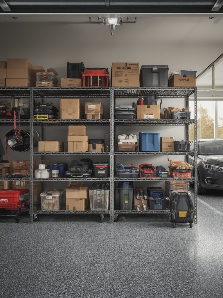 garage shelves in action