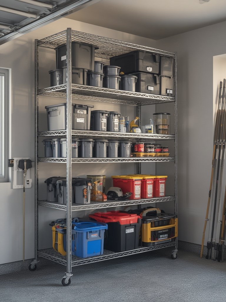 garage shelving in action