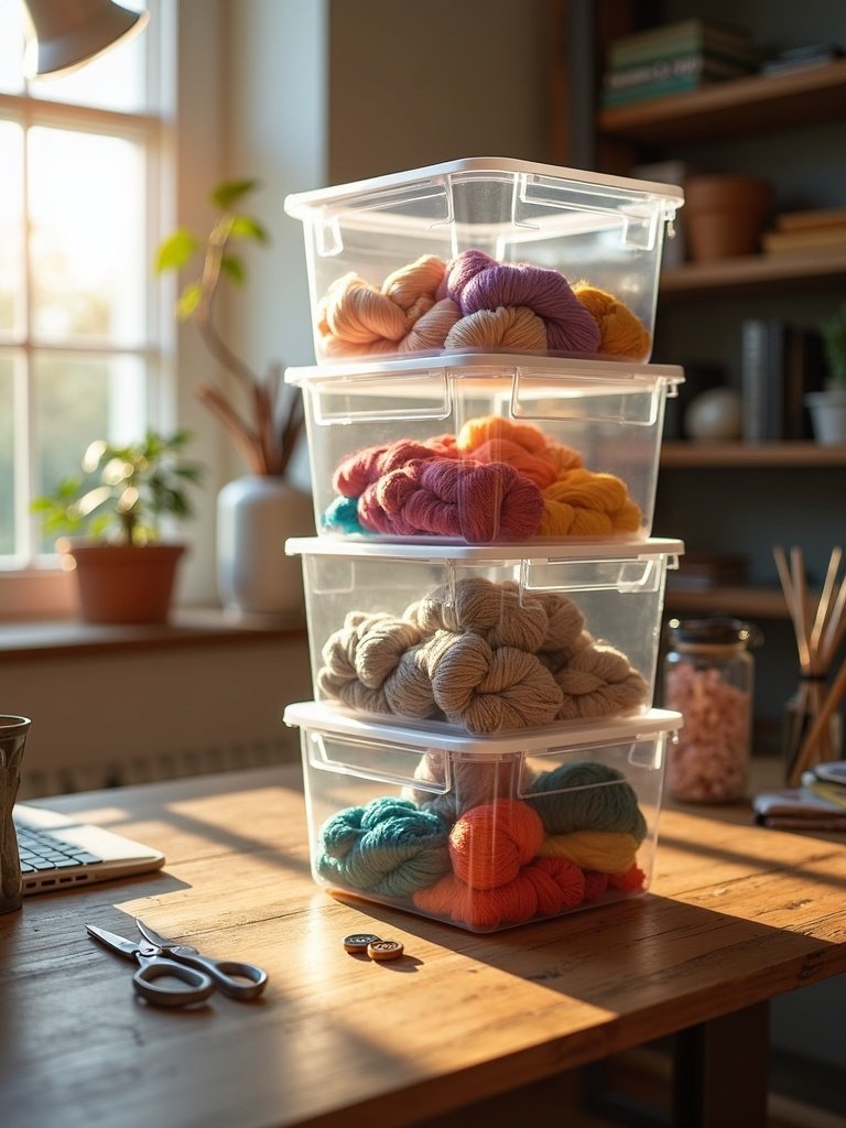 storage bins in action
