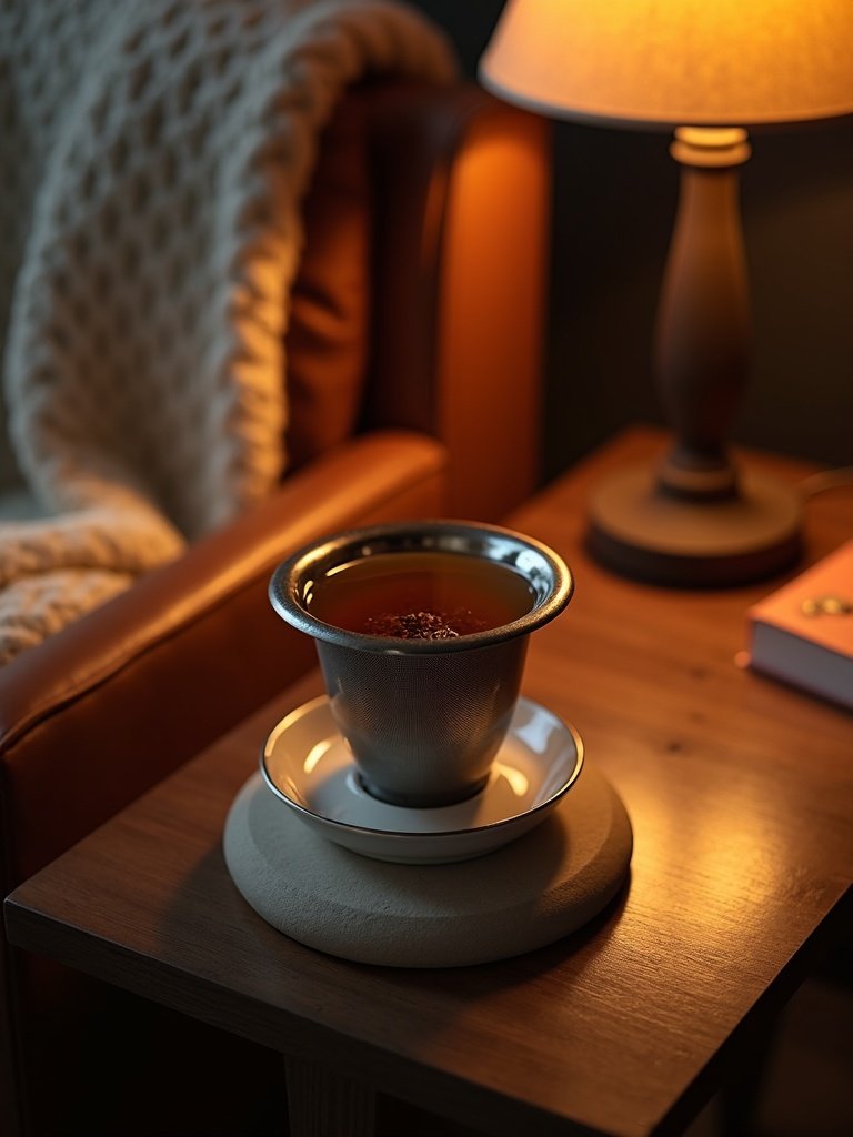 stainless steel tea infuser basket in action