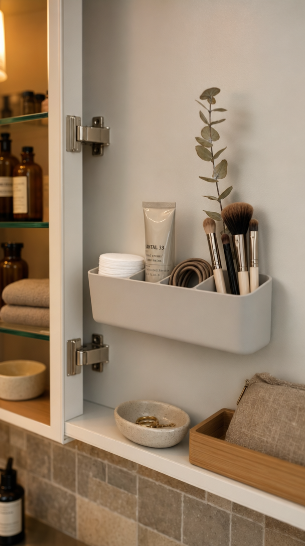 damage free wall mount caddy organizer in action