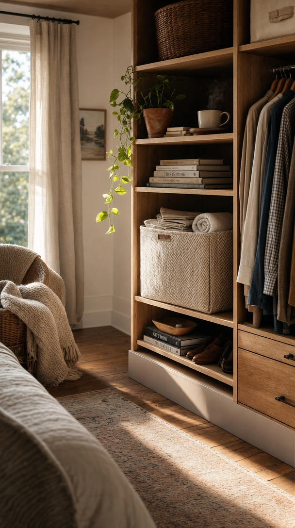 herringbone storage bin closet organizer product view