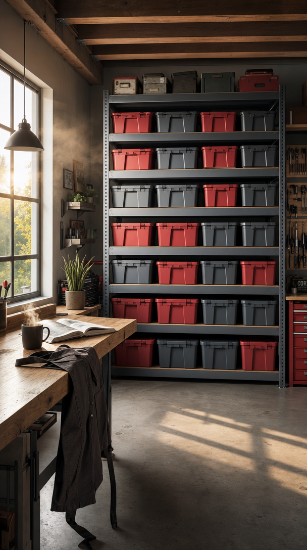 stackable plastic storage bins garage product view