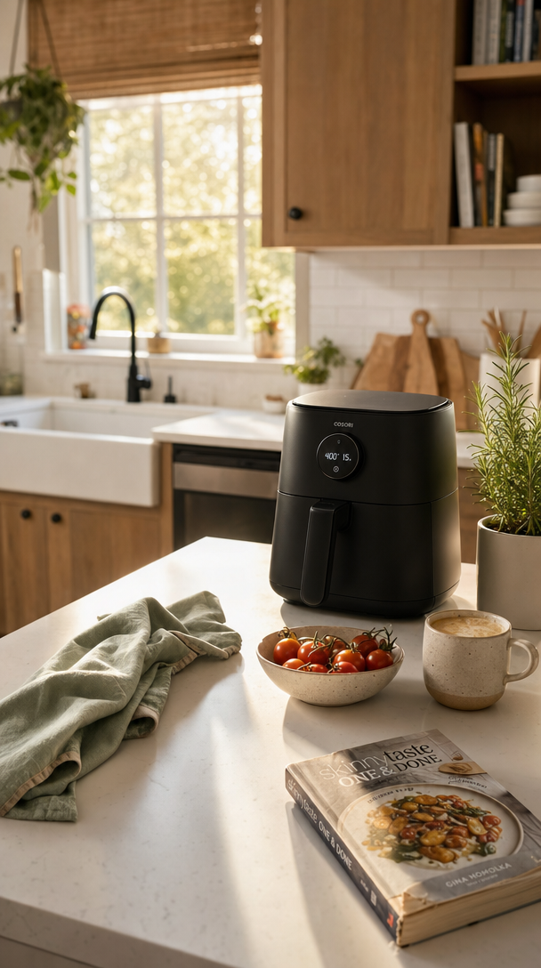 compact mini air fryer countertop product view