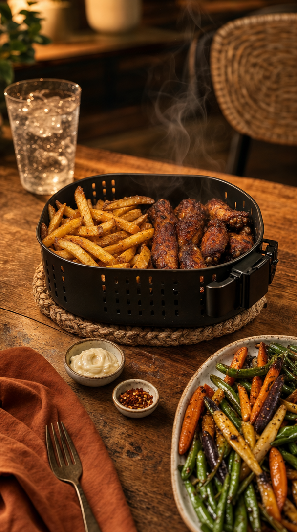6 quart digital air fryer in action