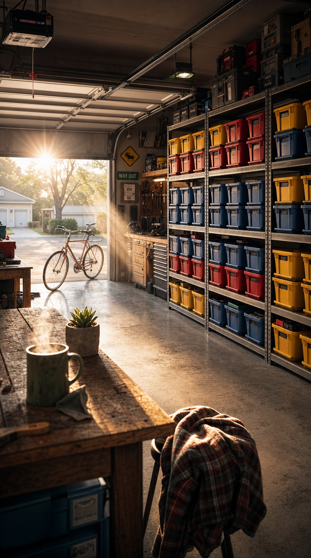 stackable plastic storage bins garage product view
