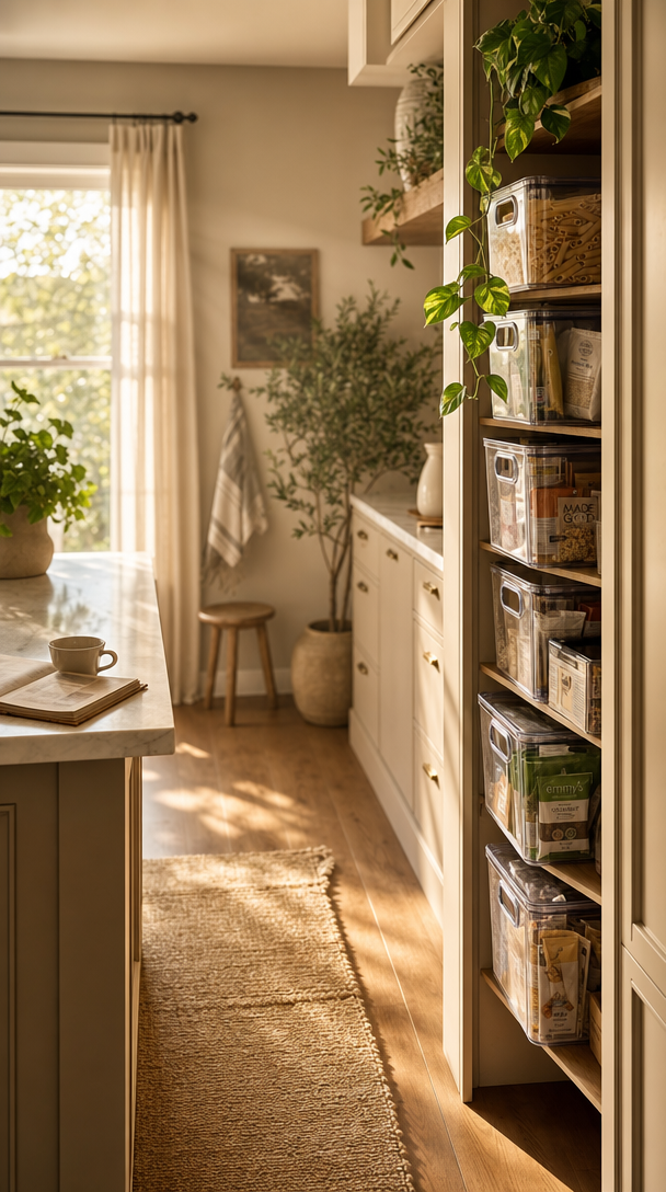 slim clear stackable pantry bins product view